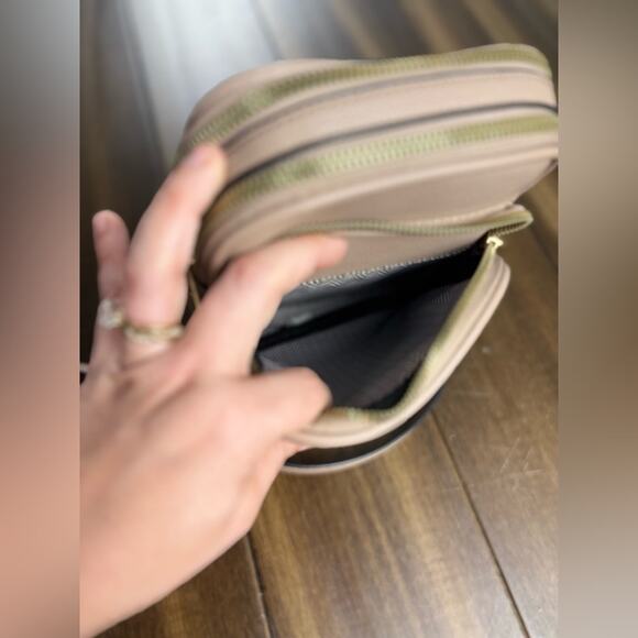 Adjustable Strap Chain Zipper Beige Crossbody Bag Purse Handbag - Picture 7 of 15